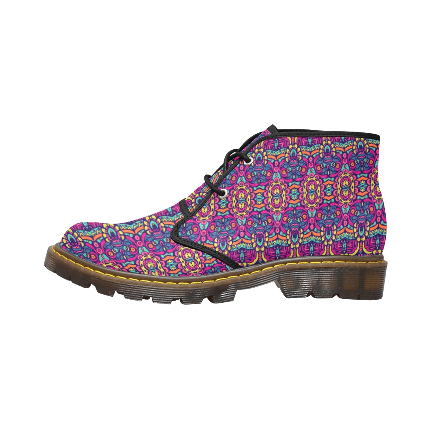 Canvas Ankle Boot - Boho purple & pink