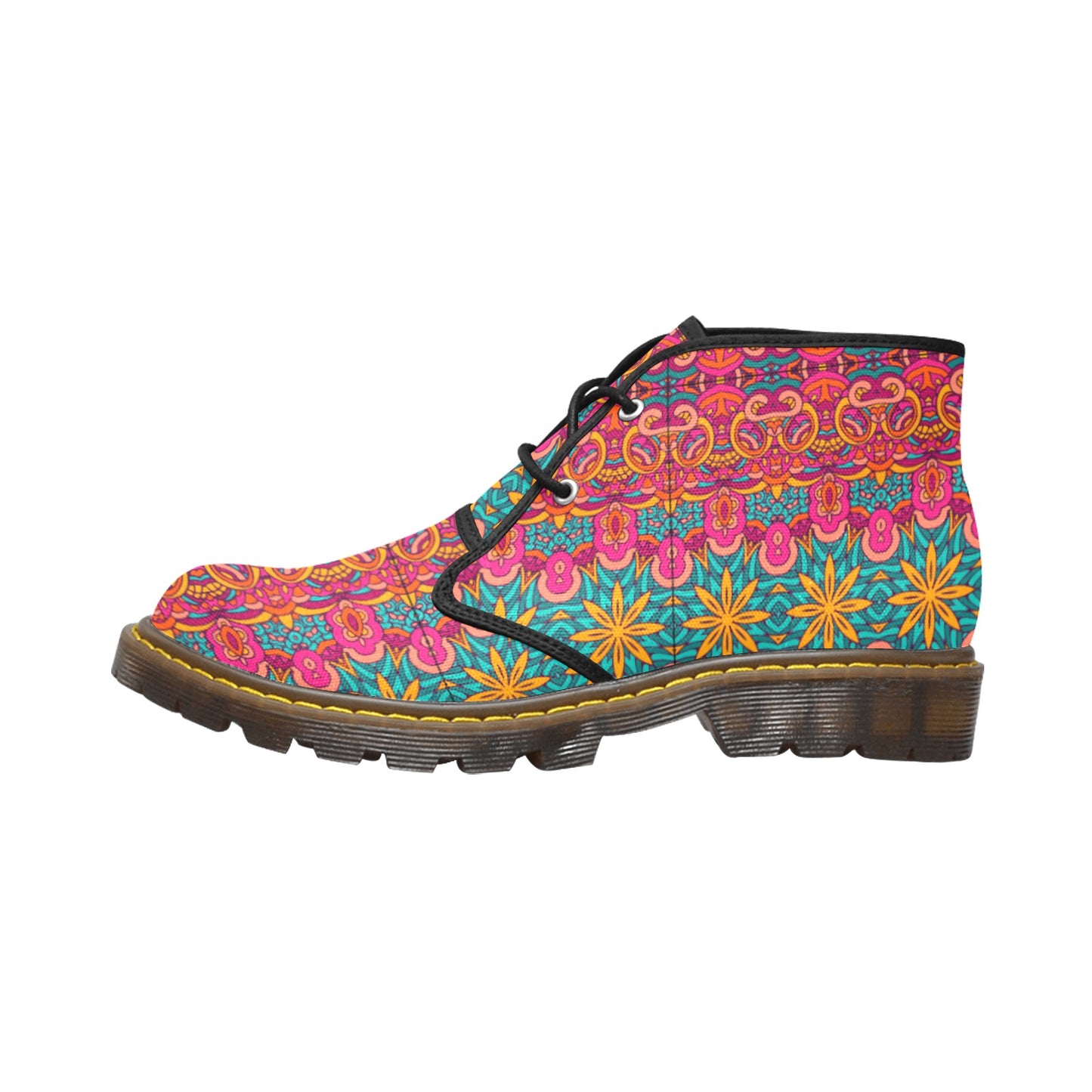Canvas Ankle Boot - Boho yellow flower
