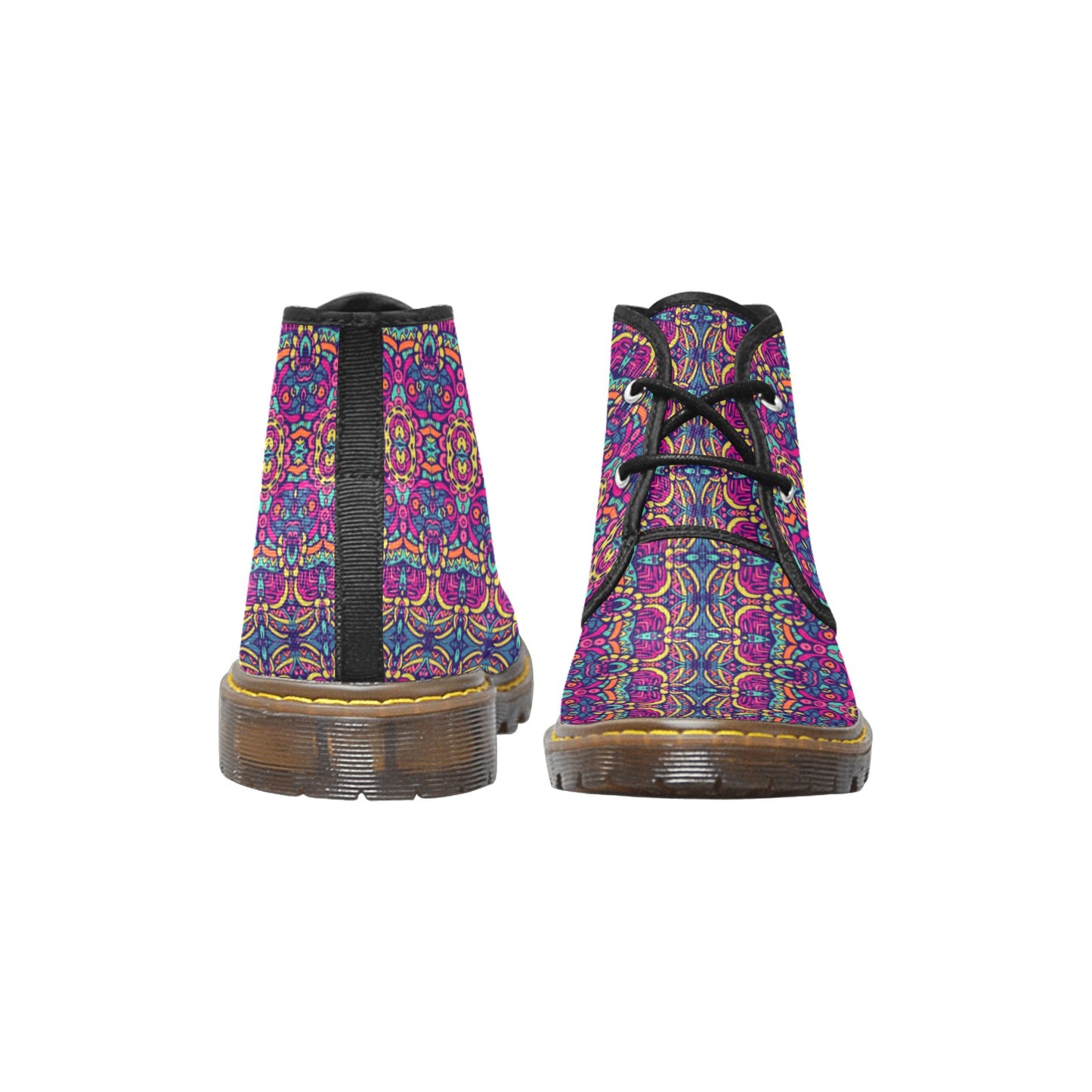 Canvas Ankle Boot - Boho purple & pink