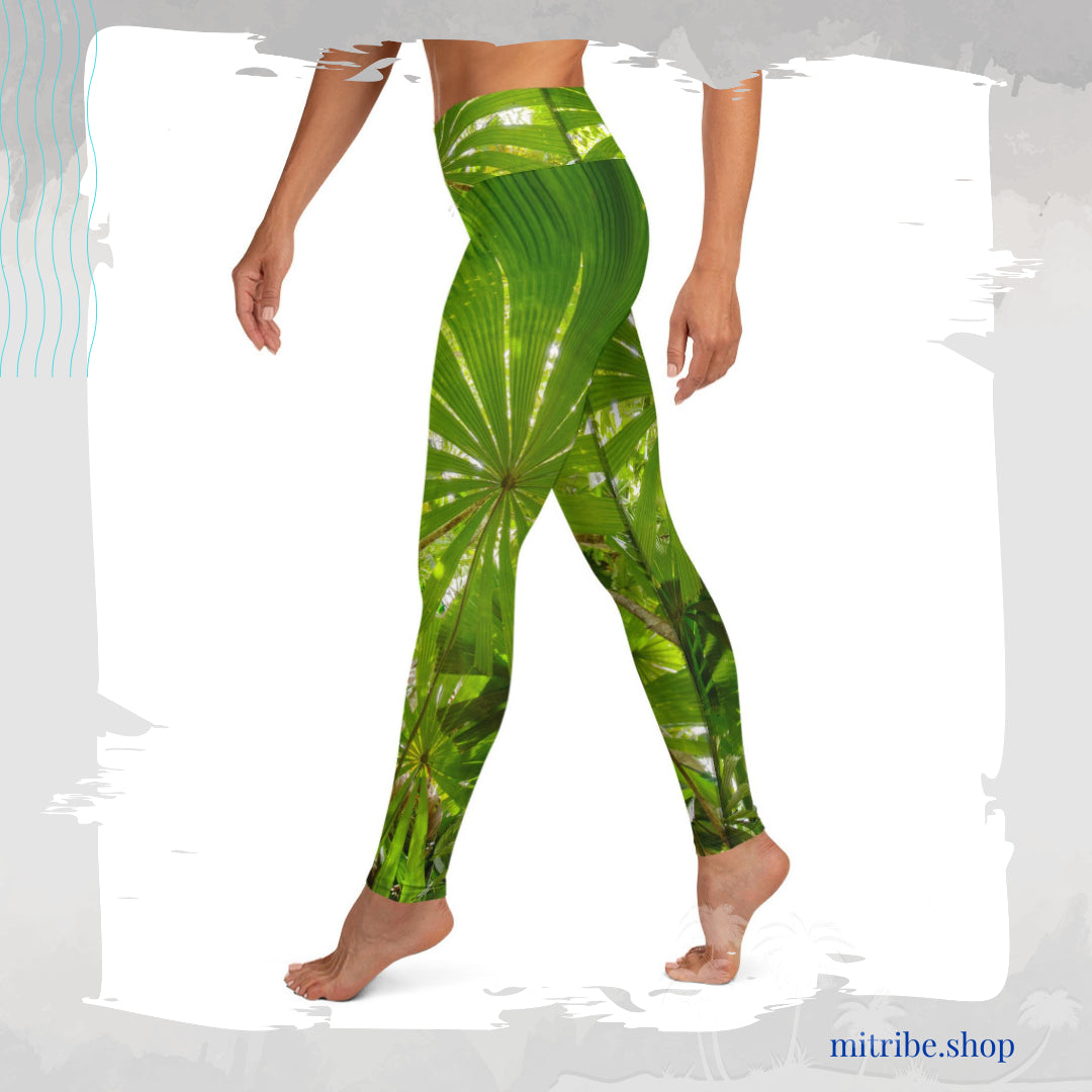 Leggings & womens activewear for fitness, yoga, gym, running in coconut palm design on sale now