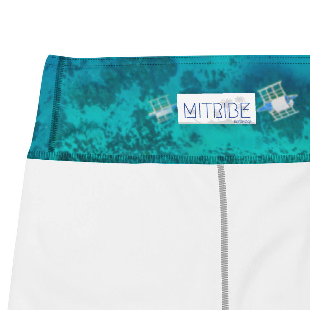 Leggings & shorts for yoga, running and fitness in ocean blue and aqua colours