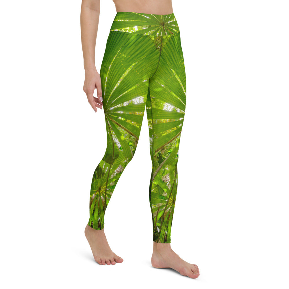 Leggings & womens activewear for fitness, yoga, gym, running in coconut palm design on sale now