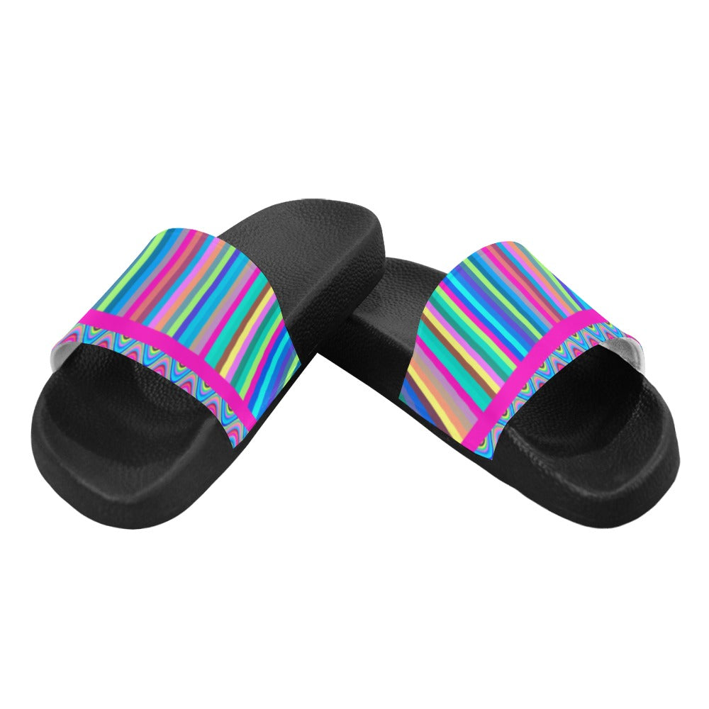 Stripes slides Women's Slide Sandals(Model 057)