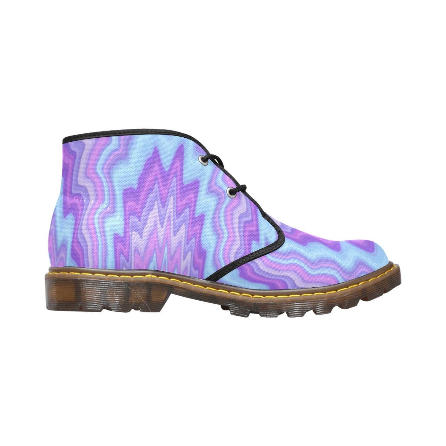 Canvas Ankle Boot - Purple aqua design