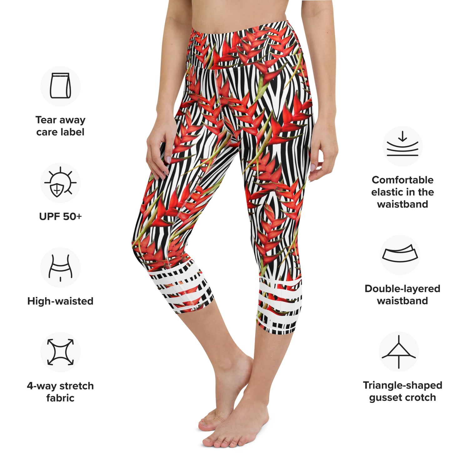 Boho Abstract Yoga Capri Leggings (AOP) - Ai Art, Modern Women's Workout  Legging