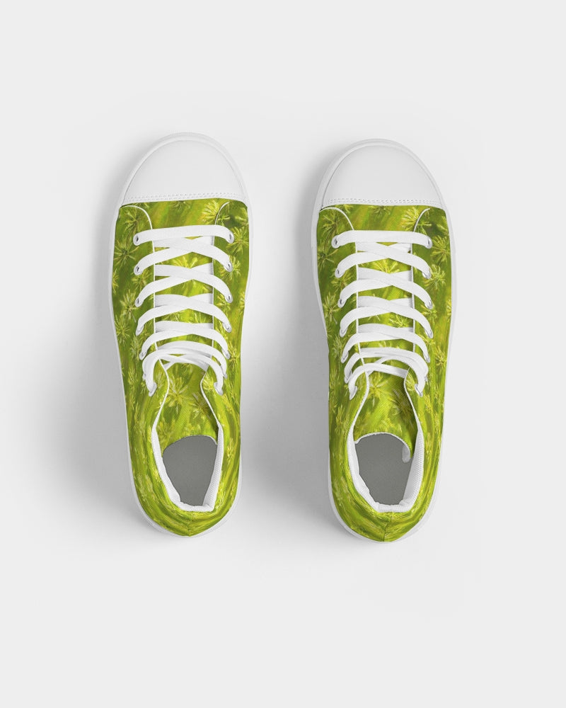 Womens hightop classic sneaker in tropical palm tree design