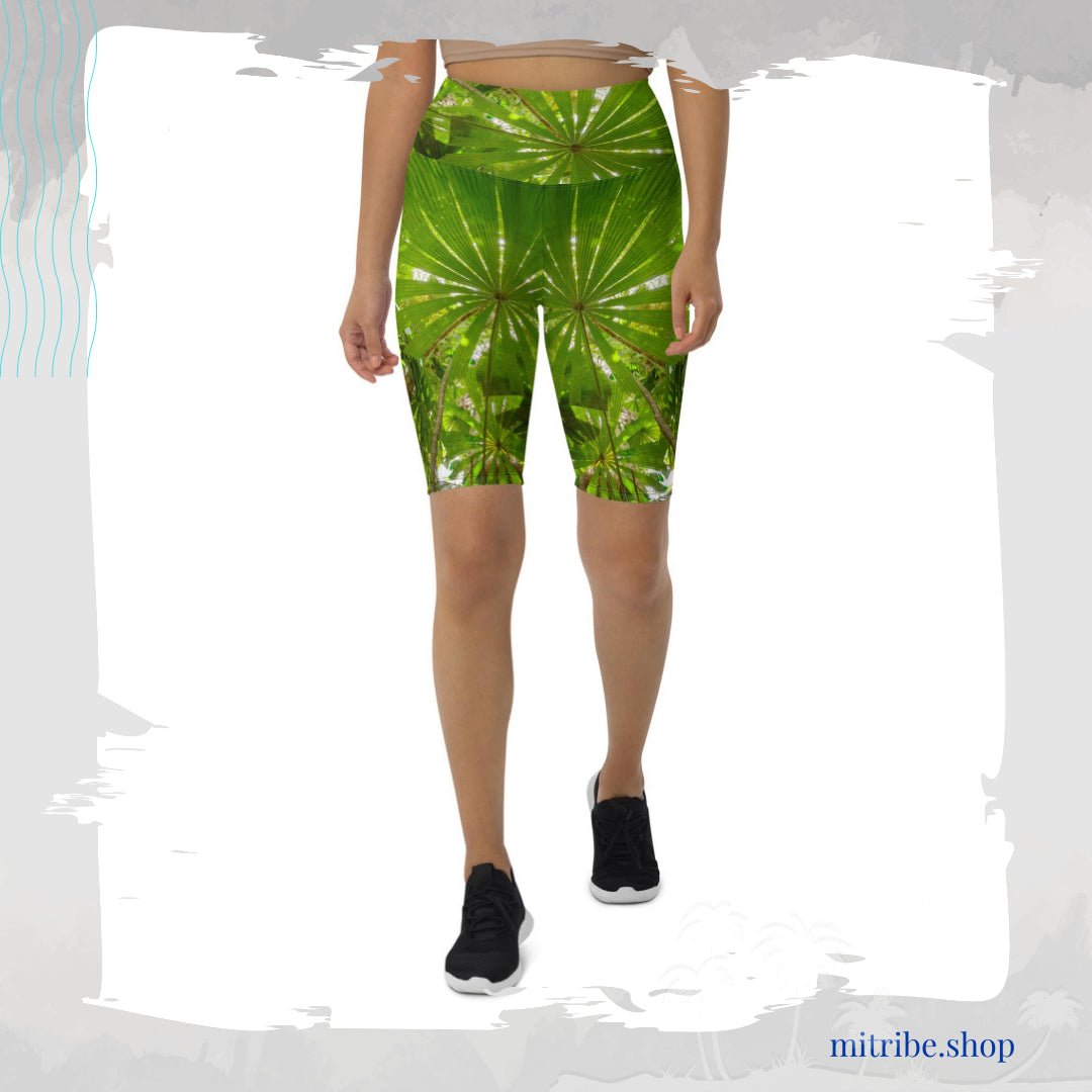 Leggings & womens activewear for fitness, yoga, gym, running in rainforest fan palm design on sale now