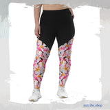 Leggings & womens activewear for fitness, yoga, gym, running in frangipani design on sale now