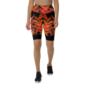 Fitness shorts, leggings & yoga pants in tropical colours of red and pink