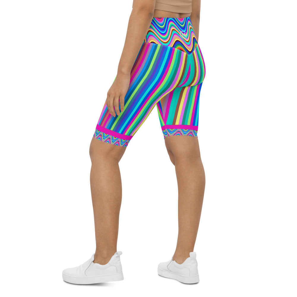 Yoga pants, leggings, dance, gym shorts in colourful stripes