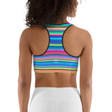 Sports bra, crop tops, activewear, yoga & gym wear in colourful stripes