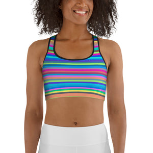 Sports bra, crop tops, activewear, yoga & gym wear in colourful stripes