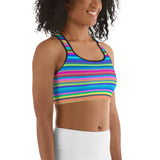 Sports bra, crop tops, activewear, yoga & gym wear in colourful stripes