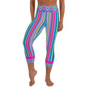 Yoga pants, leggings, dance, gym shorts in colourful stripes