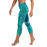 Leggings for yoga, running and fitness in ocean blue and aqua colours