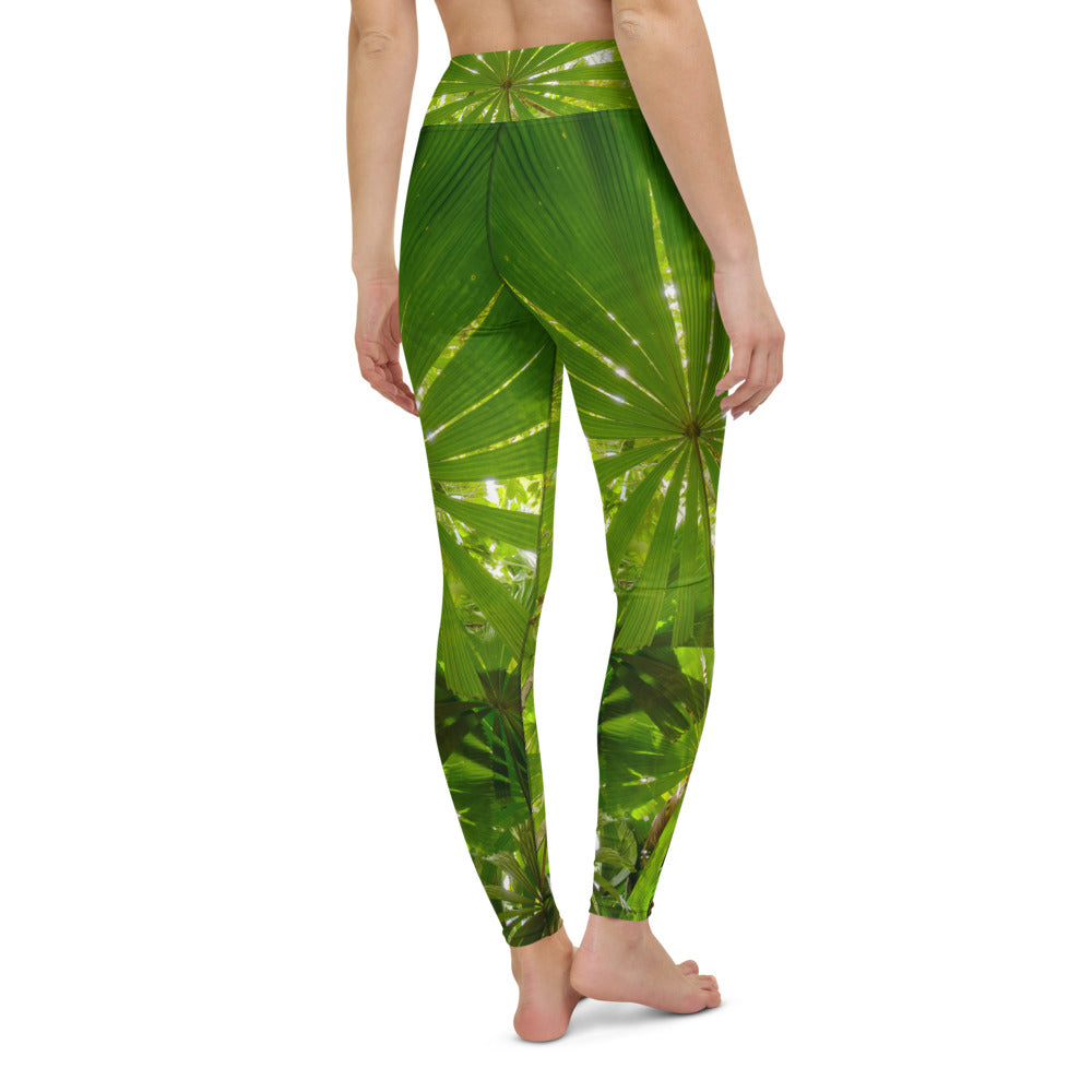 Leggings & womens activewear for fitness, yoga, gym, running in coconut palm design on sale now