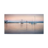 Canvas (stretch) Sailboats at dawn