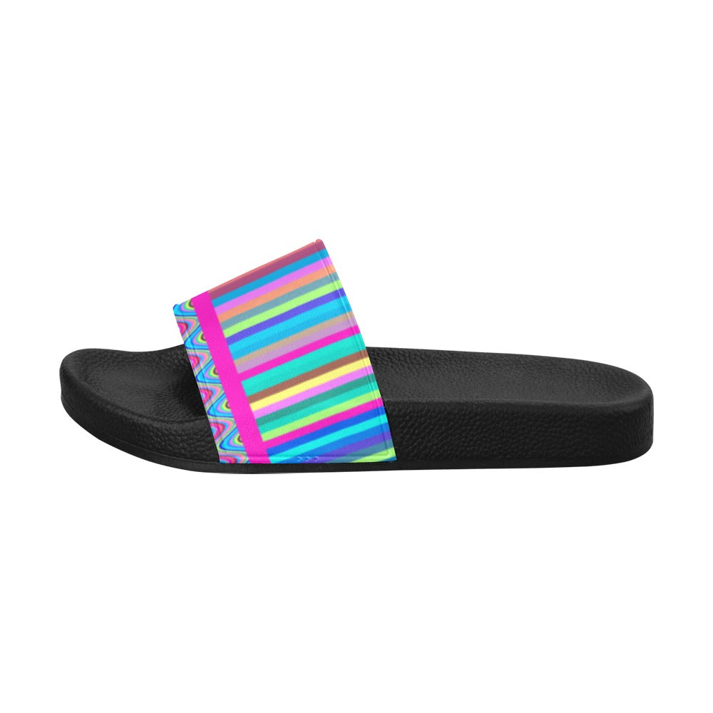 Stripes slides Women's Slide Sandals(Model 057)