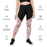 Leggings & womens activewear for fitness, yoga, gym, running in frangipani design on sale now